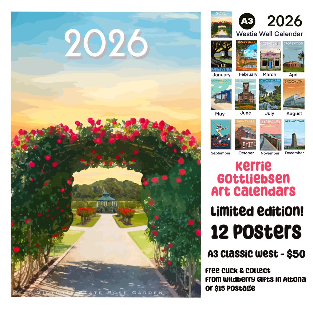 2026 Westie Wall Calendar by Kerrie Gottliebsen (A3)