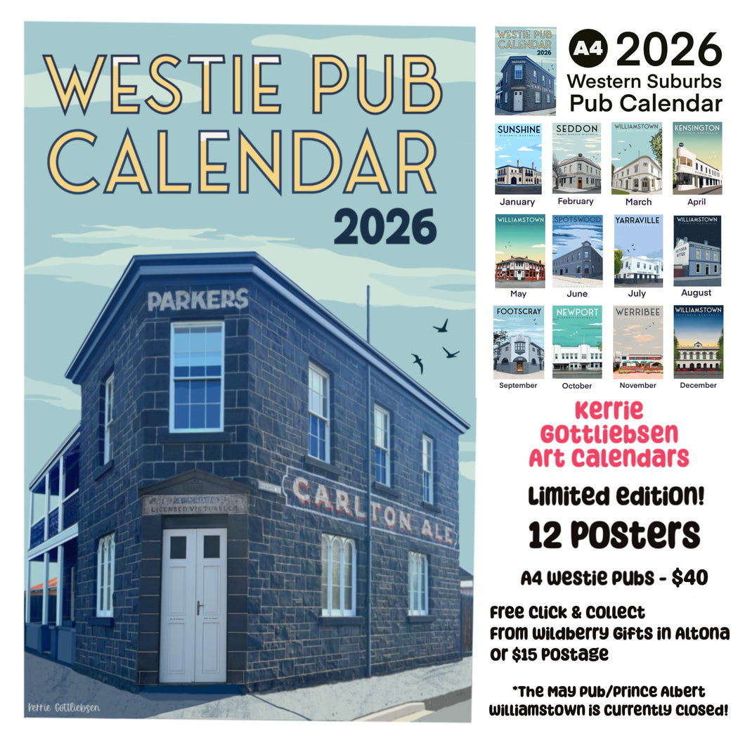 2026 Westie Pub Calendar by Kerrie Gottliebsen (A4)
