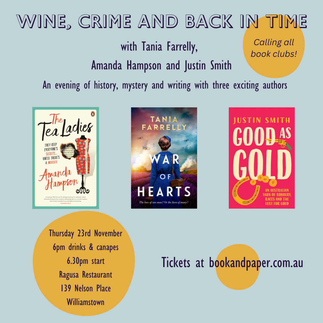 AUTHOR EVENT Wine, Crime and Back in Time